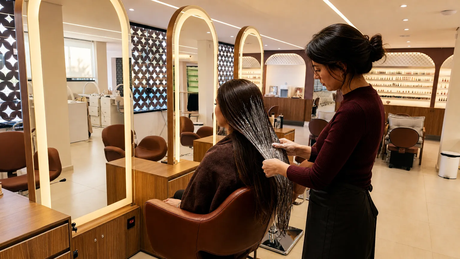 Tratamento capilar de hidratação profunda no We Hall Beauty em Bauru durante o inverno