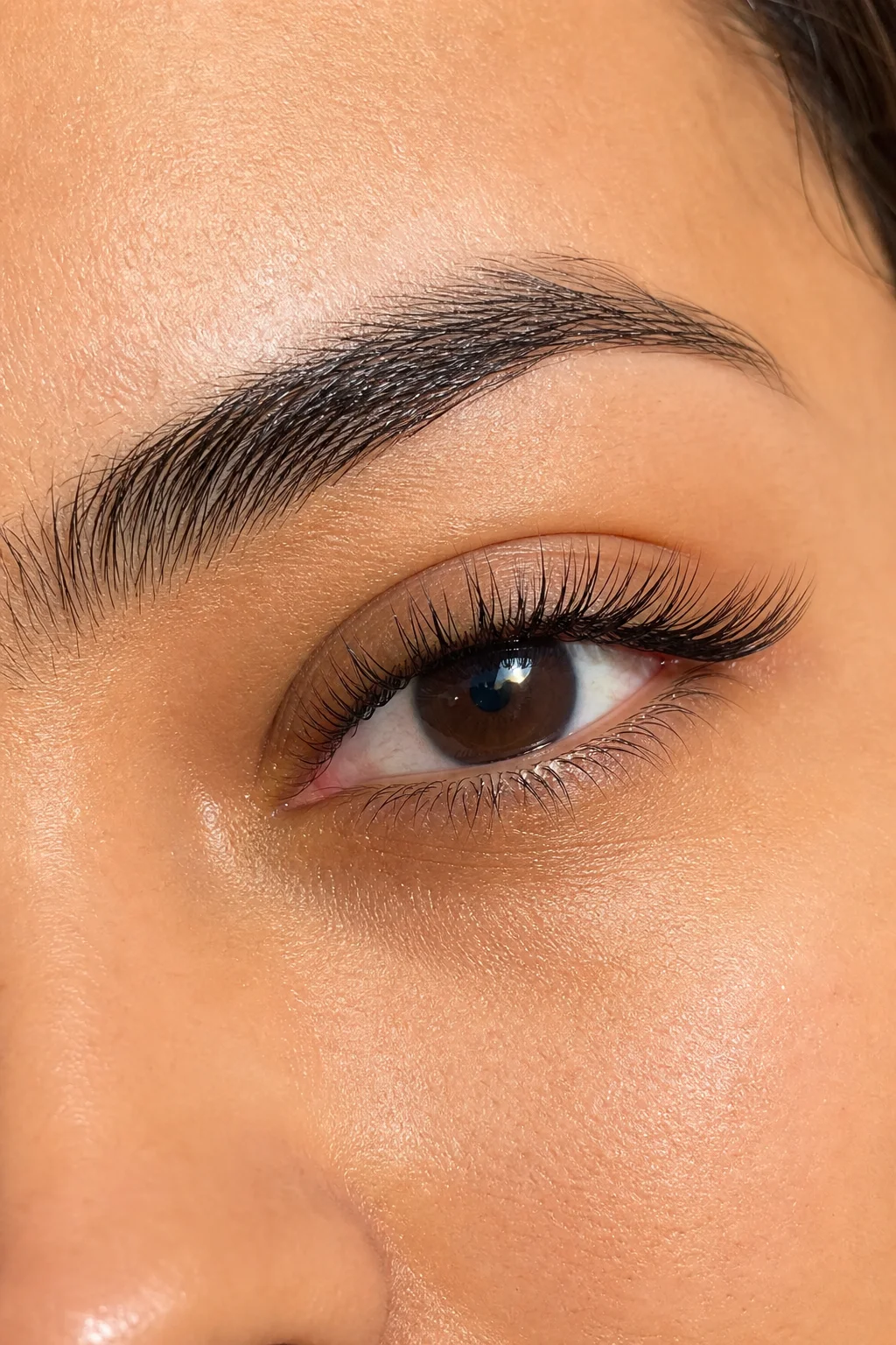 extensão de cílios em olhos amendoados