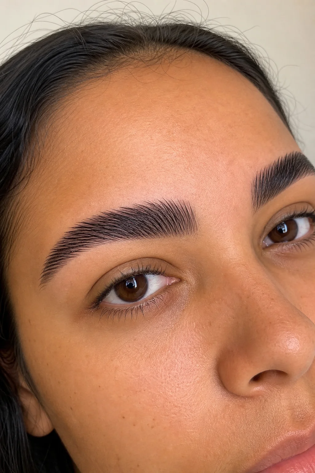Profissional aplicando brow lamination em cliente no We Hall Beauty em Bauru