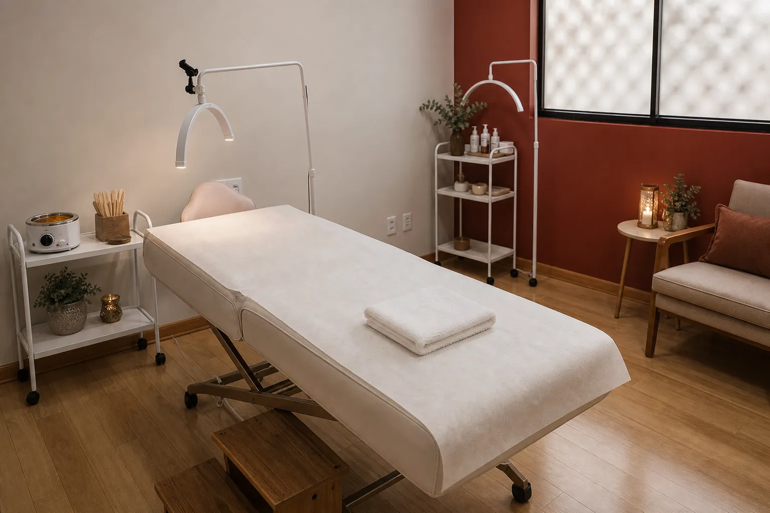 Cabine privativa para depilação masculina no We Hall Beauty Bauru