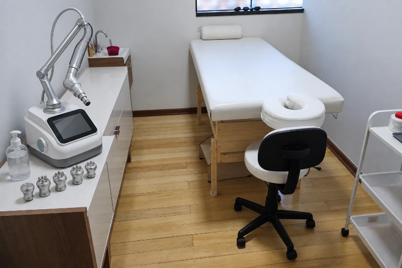 Aparelho de radiofrequência facial profissional com ponteiras e gel de condutividade