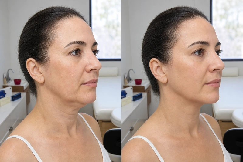 Resultado da radiofrequência facial: contorno mais definido e pele mais firme