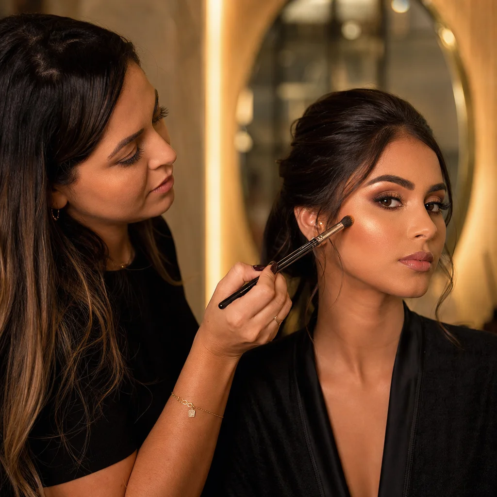 Técnica de contouring e lifting com maquiagem profissional em Bauru