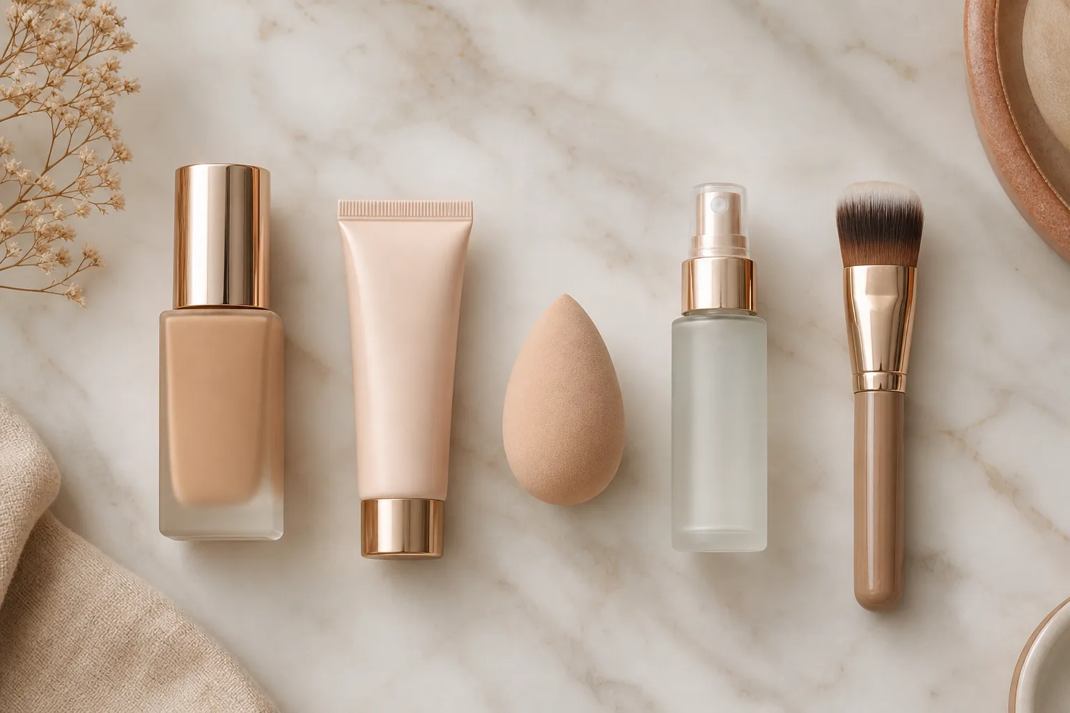 Produtos de maquiagem para pele seca no inverno: base, primer hidratante e fixador
