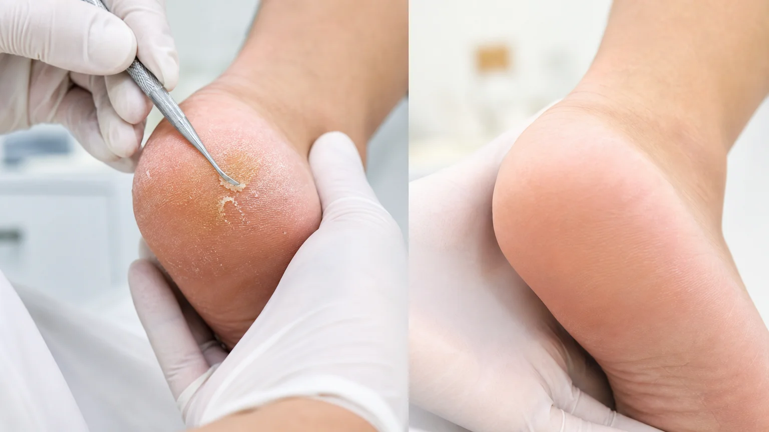 Tratamento profissional de calos com podologia no We Hall Beauty em Bauru