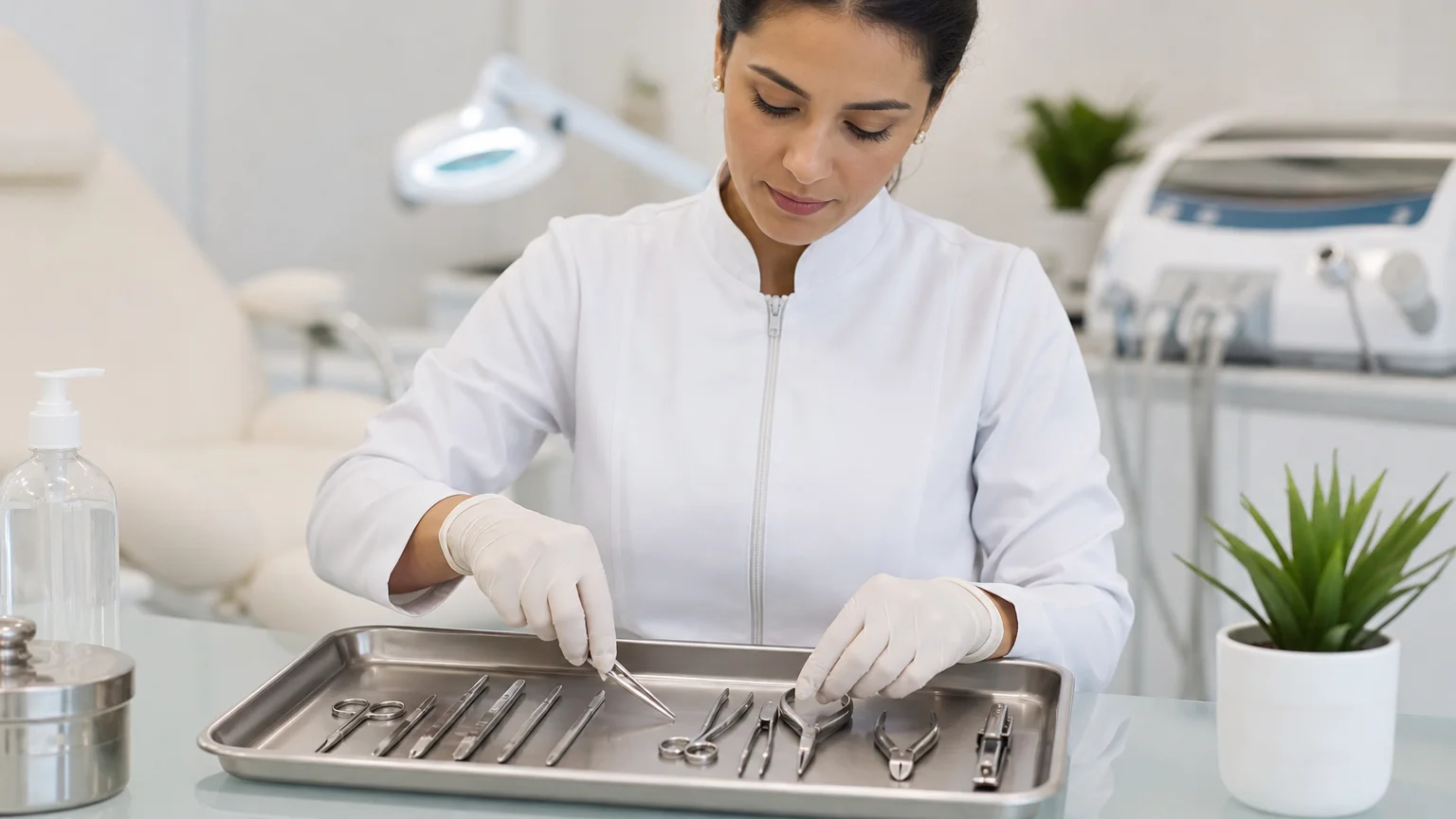 Atendimento de podologia com instrumentos esterilizados no We Hall Beauty em Bauru