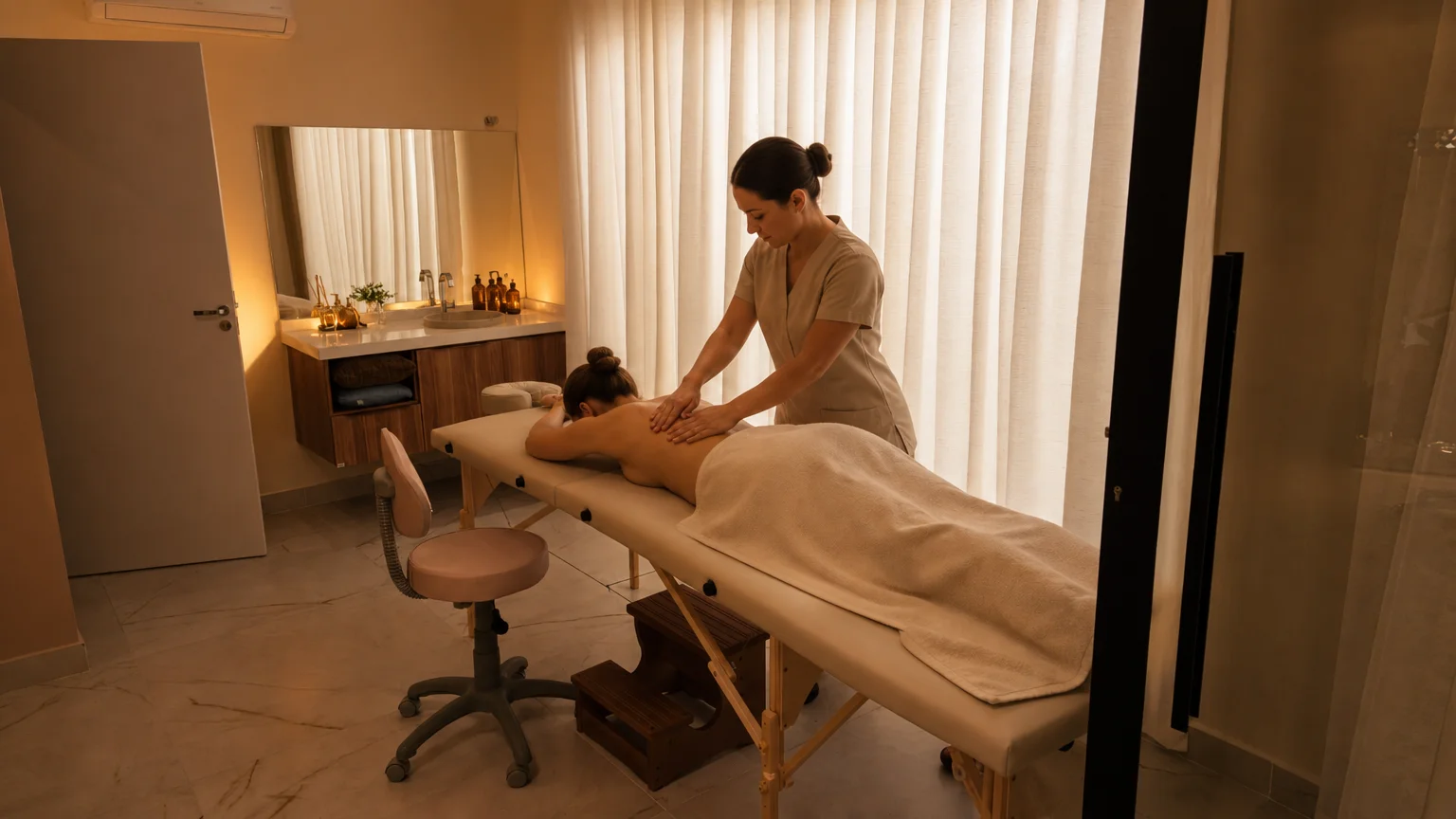 Massagem com aromaterapia e óleos essenciais no We Hall Beauty em Bauru