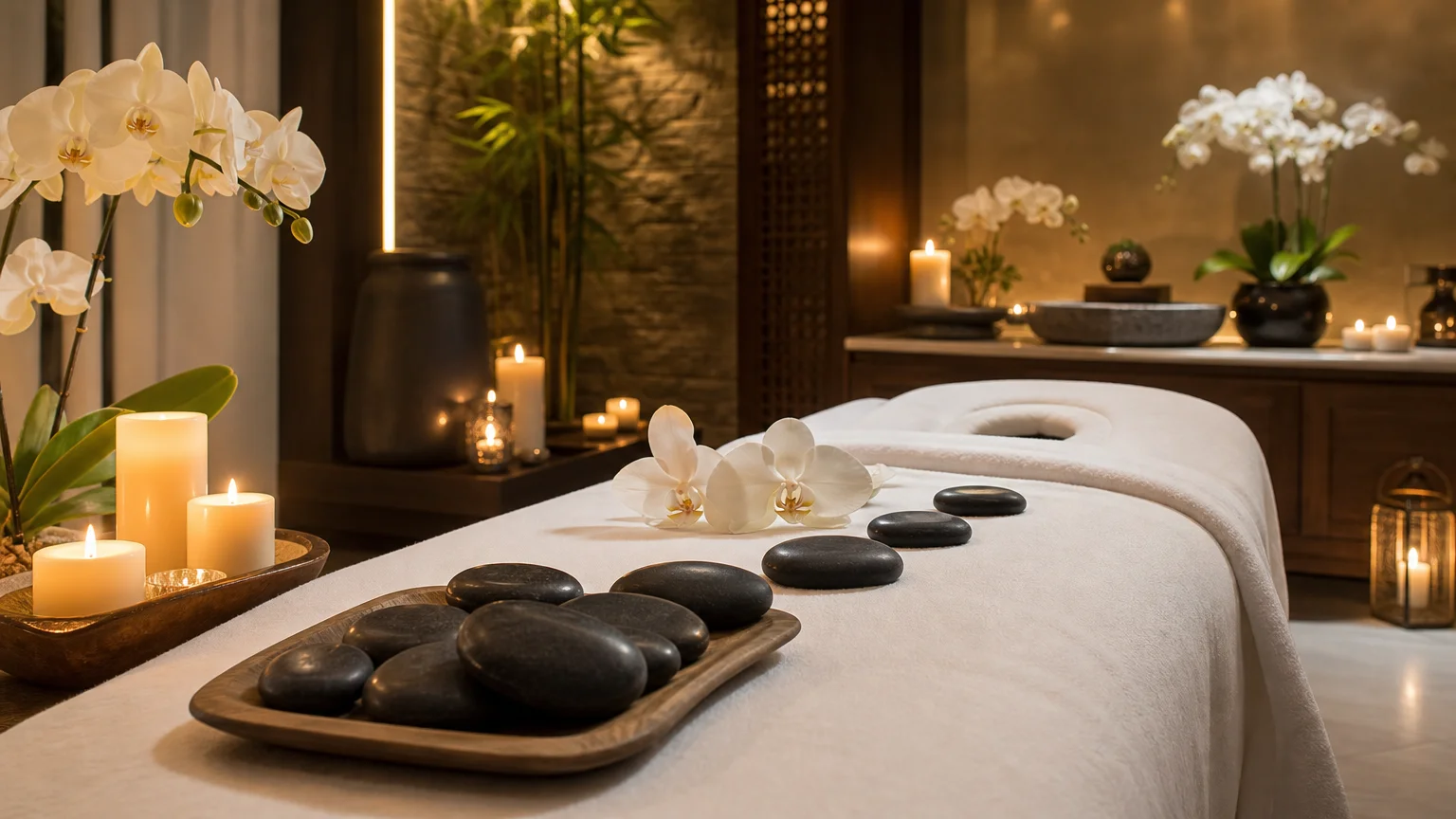 Massagem com pedras quentes no We Hall Beauty em Bauru