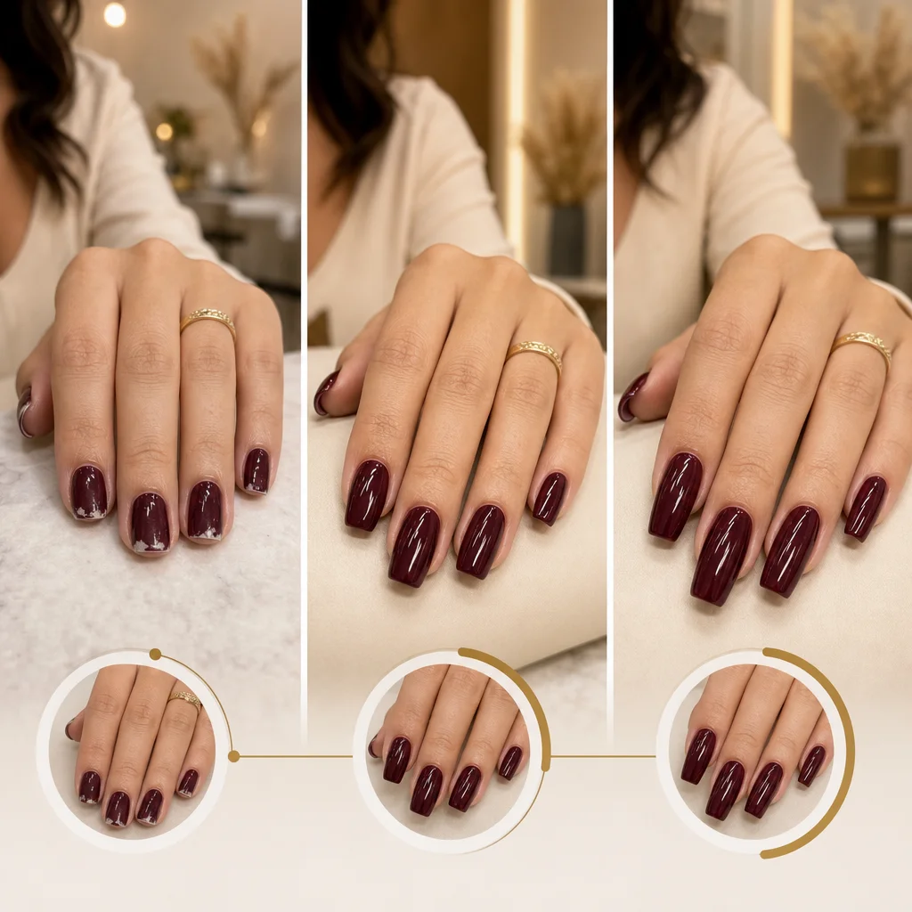 Comparação de frequência de manicure por tipo de produto — esmalte comum, gel e alongamento no We Hall Beauty em Bauru
