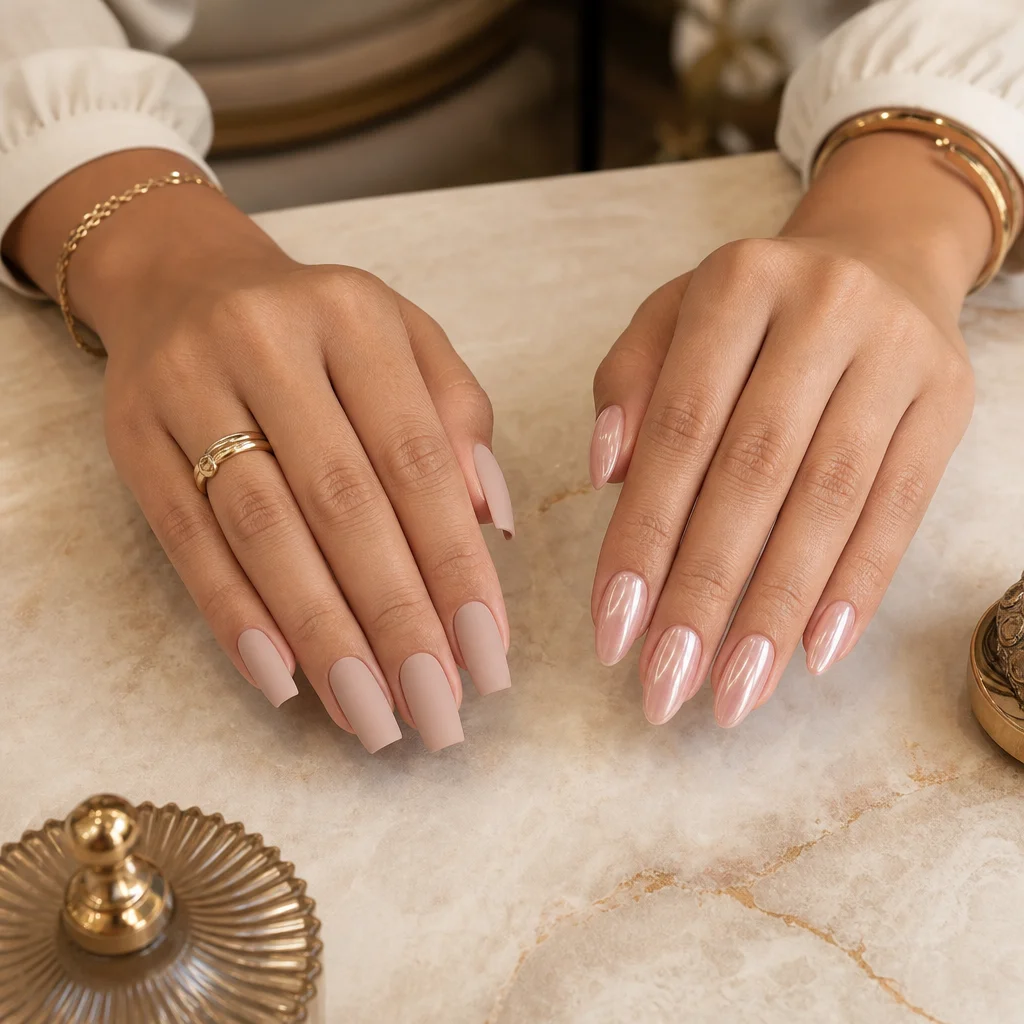 Tendências de unhas 2025: nude estruturado, glazed nails e nail art minimalista