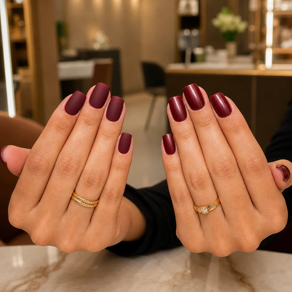 Acabamentos fosco e acetinado em unhas no We Hall Beauty Bauru