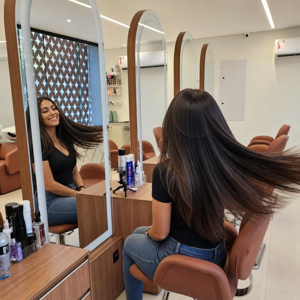 Cabelo liso e brilhante em Bauru We Hall Beauty