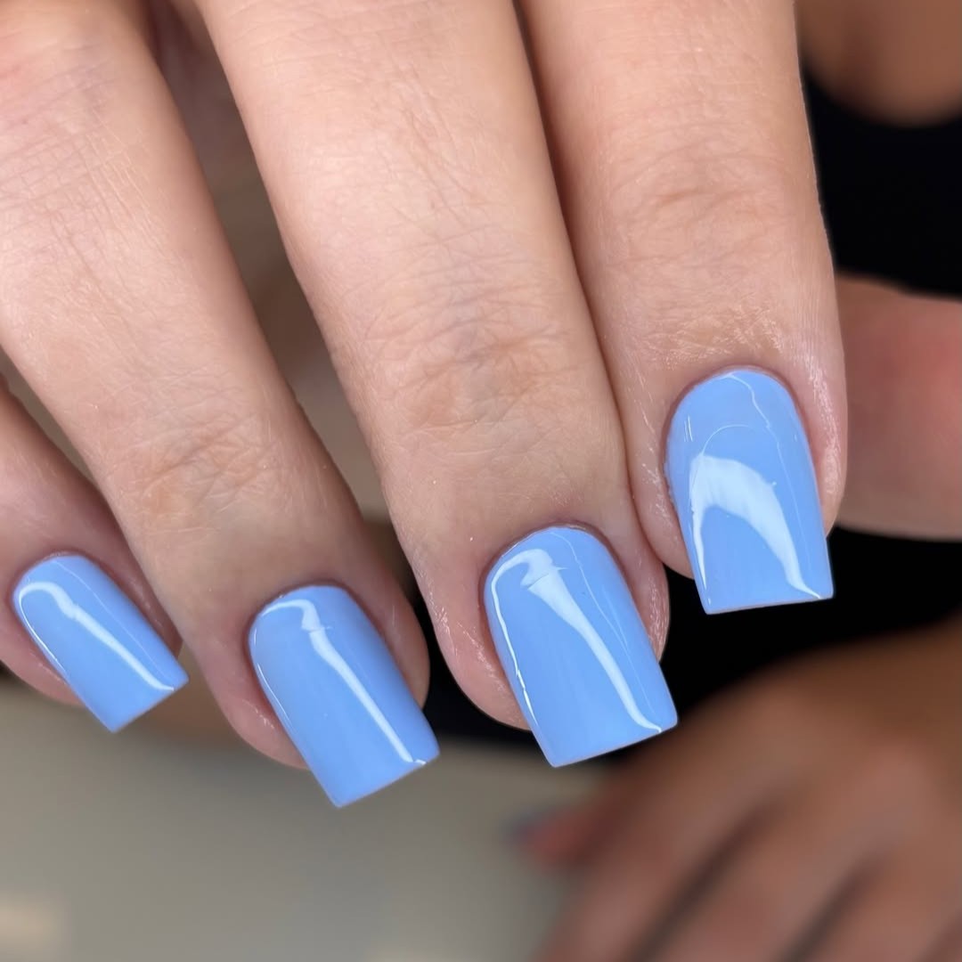 Alongamento quadrada azul We Hall Beauty Bauru