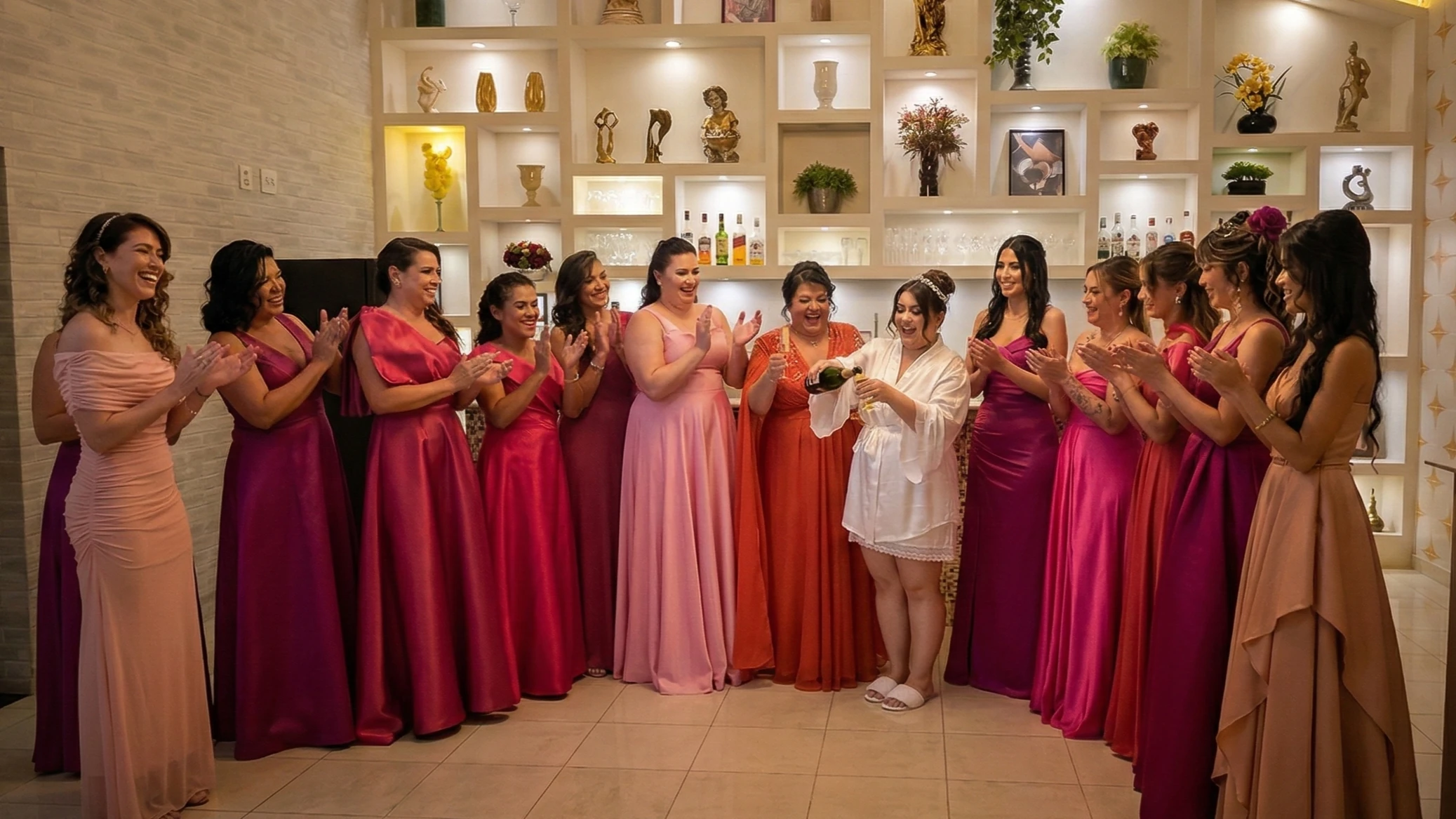 Noiva se preparando para casamento em diferentes horários no We Hall Beauty em Bauru