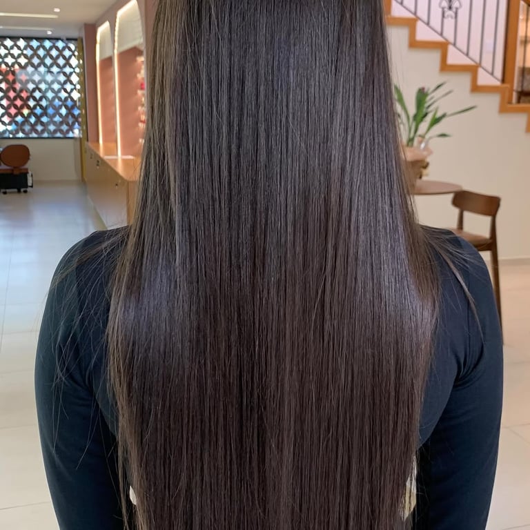 Alisamento cabelo longo brilho We Hall Beauty