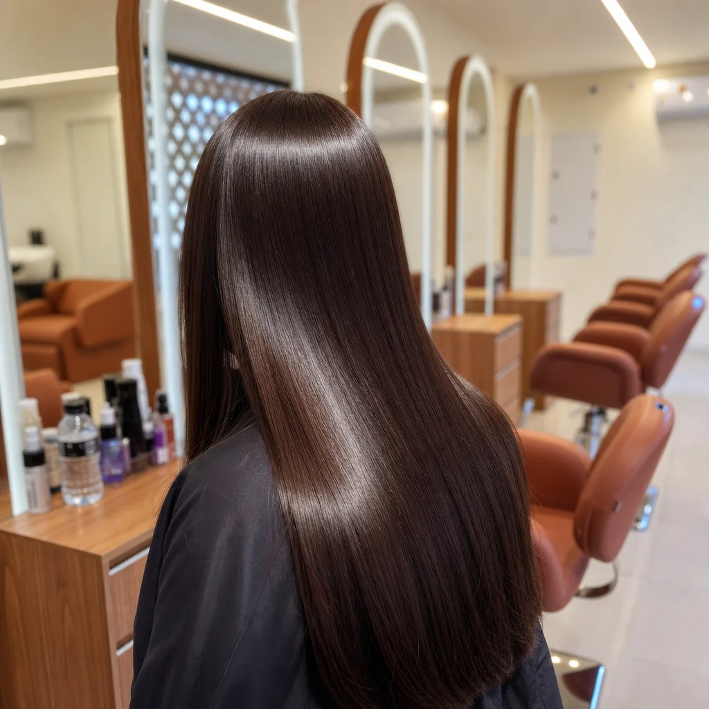 Brilho intenso após ritual Kérastase no We Hall Beauty Bauru