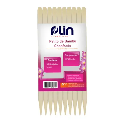 Palito de Bambu Chanfrado 50 unidades Plin