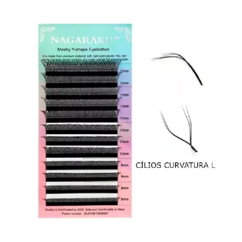 Cílios Nagaraku curvatura L efeito fox eye